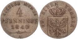 4 Пфенниг Пруссия (королевство) (1701-1918) Медь 
