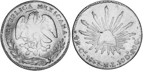 4 Реал Second Federal Republic of Mexico (1846 - 1863) Срібло 
