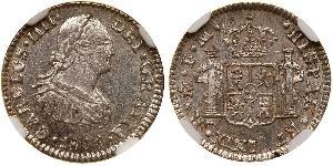 4 Реал Іспанські Колонії Срібло Карл IV король Іспанії  (1748-1819)