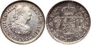 4 Реал Іспанські Колонії Срібло Карл IV король Іспанії  (1748-1819)