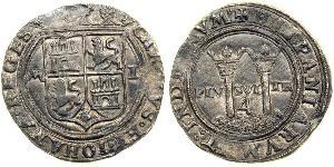 4 Реал Нова Іспанія (1519 - 1821) Срібло Карл V імператор Священної Римської імперії (1500-1558)