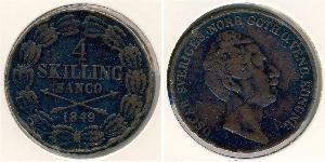 4 Скиллинг Schweden  