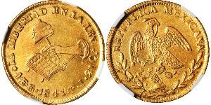 4 Эскудо Second Federal Republic of Mexico (1846 - 1863) Золото 