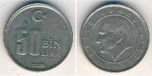 50000 Lira Turchia (1923 - ) Rame/Nichel 