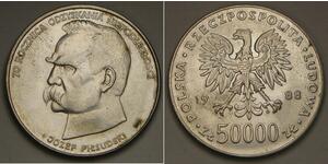 50000 Zloty Repubblica Popolare di Polonia (1952-1990) Argento Józef Piłsudski