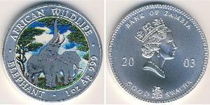 5000 Kwacha Sambia (1964 - ) Silber Elizabeth II (1926-2022)