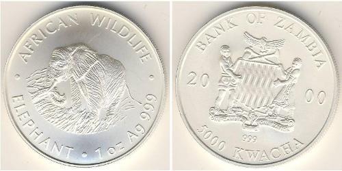 5000 Kwacha Sambia (1964 - ) Silber 