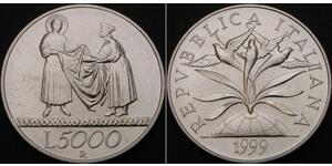 5000 Lira Italie Argent 