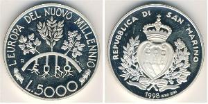 5000 Lira San Marino (301 - ) Argento 