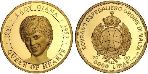 5000 Lira Malta (1964 - ) Gold 