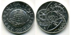 5000 Lira Italien Silber 