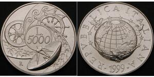5000 Lira Italien Silber 