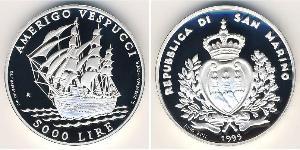 5000 Lira 圣马力诺 (301 - ) 銀 