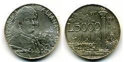 5000 Lira 意大利 銀 