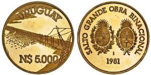 5000 Peso Uruguay Gold 