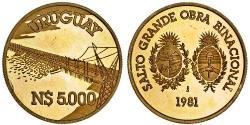 5000 Peso Uruguay (1825 - ) Gold 