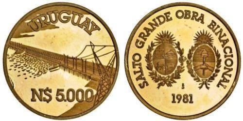 5000 Peso Uruguay (1825 - ) Gold 