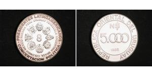 5000 Peso Uruguay (1825 - ) Silver 