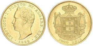 5000 Reis Kingdom of Portugal (1139-1910) Gold Ludwig I. (Portugal) (1838 - 1889)