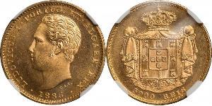 5000 Reis Royaume de Portugal (1139-1910) Or Louis Ier de Portugal (1838 - 1889)