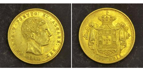 5000 Reis Royaume de Portugal (1139-1910) Or Peter V of Portugal (1837-1861)