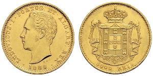 5000 Reis Regno del Portogallo (1139-1910) Oro Luigi del Portogallo (1838 - 1889)