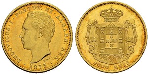5000 Reis Regno del Portogallo (1139-1910) Oro Luigi del Portogallo (1838 - 1889)