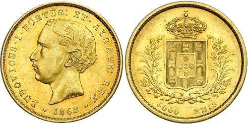 5000 Reis Regno del Portogallo (1139-1910) Oro Luigi del Portogallo (1838 - 1889)