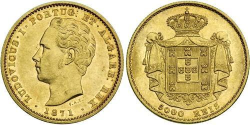 5000 Reis Reino de Portugal (1139-1910) Oro Luis I de Portugal (1838 - 1889)