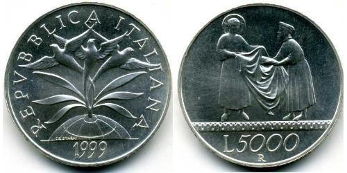 5000 Лира Италия Серебро 