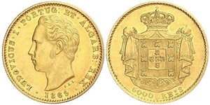 5000 Рейс Королівство Португалія (1139-1910) Золото Луіш I (1838 - 1889)