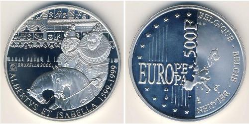 500 Franc Belgio Argento 