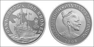 500 Krone Danemark Argent 