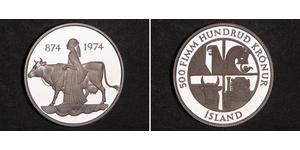 500 Krone Islanda (1944 - ) Argento 
