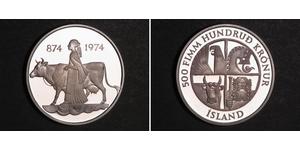 500 Krone Islanda (1944 - ) Argento 
