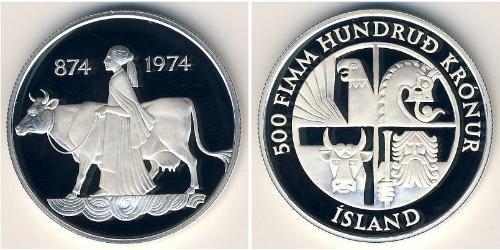 500 Krone Islanda (1944 - ) Argento 
