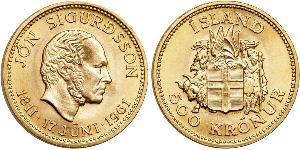 500 Krone Islanda (1944 - ) Oro 