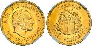 500 Krone Islanda (1944 - ) Oro 