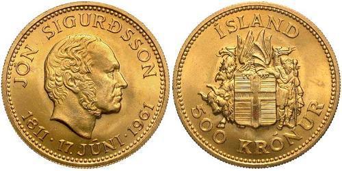 500 Krone Islanda (1944 - ) Oro 