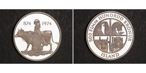500 Krone Island (1944 - ) Silber 