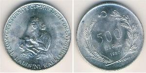 500 Lira Turchia (1923 - ) Argento 