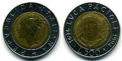 500 Lira Italien Bimetall 