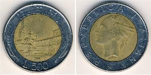 500 Lira Italien Bimetall 