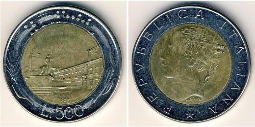 500 Lira Italien Bimetall 