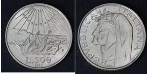 500 Lira Italien Silber Dante Alighieri