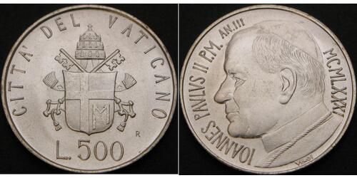500 Lira Vatikanstadt Silber 