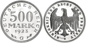 500 Mark República de Weimar (1918-1933) Aluminio 