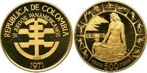 500 Peso Republica de Colombia (1886 - ) Oro 