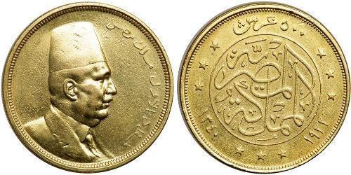 500 Piastre Egitto (1953 - ) Oro Fuad I d