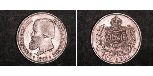 500 Reis Impero del Brasile (1822-1889) Argento Pietro II del Brasile (1825 - 1891)